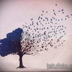 fa tetoválási vázlat № 925 - a minta hűvös változata, amely sikeresen használható felülvizsgálatra és tetoválásként történő alkalmazásra, mint egy fa a nyakon