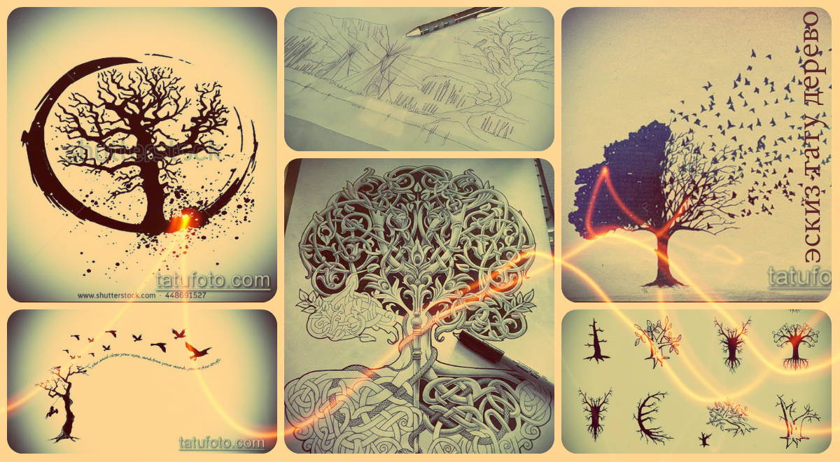 Vázlatok egy fa tetoválásról - a tetoválás legérdekesebb tervei