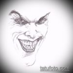 A joker tetoválás vázlata # 924 a minta klassz változata, amely könnyen használható változtatásra és alkalmazásra joker tetoválásként a vállán