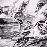 A Joker tetoválás vázlata # 448 a minta méltó változata, amely jól használható átalakítására és alkalmazására, mint Joker tetoválás a karon