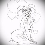 A Joker tetoválás vázlata # 711 egy rajz méltó változata, amely könnyen használható feldolgozásra és alkalmazásra joker tetoválásként a realizmus stílusában