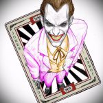 Joker tetoválási vázlat # 125 - a minta egyedi változata, amely sikeresen használható a századból származó joker megváltoztatására és alkalmazására tetoválásként