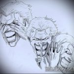 joker tetoválás vázlata # 608 - a minta érdekes változata, amely jól használható a homlokán joker tetoválásként történő feldolgozásra és alkalmazásra