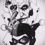 A Joker tetoválás vázlata # 404 a minta hűvös változata, amely sikeresen használható a joker kar megváltoztatására és rajzolásához tetoválásként