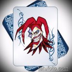 Joker tetoválás vázlat # 724 - a minta egyedi változata, amely jól használható revízióhoz és alkalmazáshoz, mint egy joker tetoválása egy maszkban