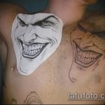 Joker tetoválás vázlat # 835 - a minta egyedi változata, amely sikeresen használható felülvizsgálatra és alkalmazásra Joker tetoválásként a karon