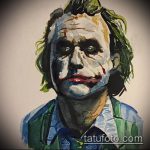 A Joker tetoválás vázlata # 375 a minta klassz változata, amely könnyen használható felülvizsgálatra és alkalmazásra, mint joker tetoválás a nyakon