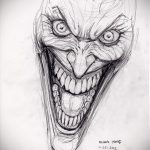 Joker tetoválás vázlat # 976 - a minta egyedi változata, amely jól használható a finomításhoz és a vállon lévő Joker tetováláshoz