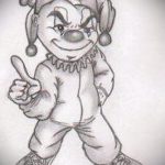 Joker tetoválási vázlat # 657 - a minta méltó változata, amely jól használható Joker és Harley tetoválás átalakítására és alkalmazására