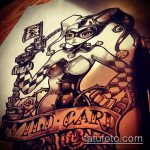 joker tetoválás vázlata # 136 - a minta egyedi változata, amely sikeresen használható a vállon joker tetoválásként történő feldolgozásra és alkalmazásra