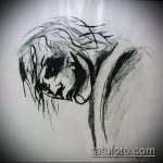 joker tetoválás vázlat # 271 - a minta hűvös változata, amely sikeresen használható joker átalakítására és tetoválásként történő alkalmazására a borjún