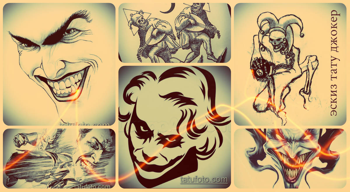 Joker tetoválás vázlatok - érdekes rajzok válogatása a sikeres tetováláshoz
