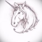 egyszarvú tetoválási vázlat # 310 - a minta hűvös változata, amely jól használható változtatáshoz és rajzoláshoz színes egyszarvú tetoválásként