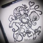 vázlat egy unikornis tetoválásról 208 - a kép hűvös változata, amely könnyen használható az egyszarvú vicces átalakítására és alkalmazására