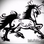 egyszarvú tetoválás vázlata # 892 - a minta exkluzív változata, amely jól használható az egyszarvú tetováláshoz a háton