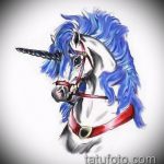 vázlat egyszarvú tetoválásról 1 - a kép érdekes változata, amely könnyen használható revízióhoz és rajzoláshoz, mint tetoválás egyszarvú vicces