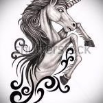 egyszarvú tetoválás vázlata # 459 - a minta exkluzív változata, amely sikeresen használható revízióhoz és tetoválásként szárnyas egyszarvú rajzolásához