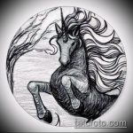 vázlat egy 286 -os egyszarvú tetoválásról - a rajz hűvös változata, amely sikeresen használható felülvizsgálatra és egyszarvú felhelyezésére a lábára tetoválásként