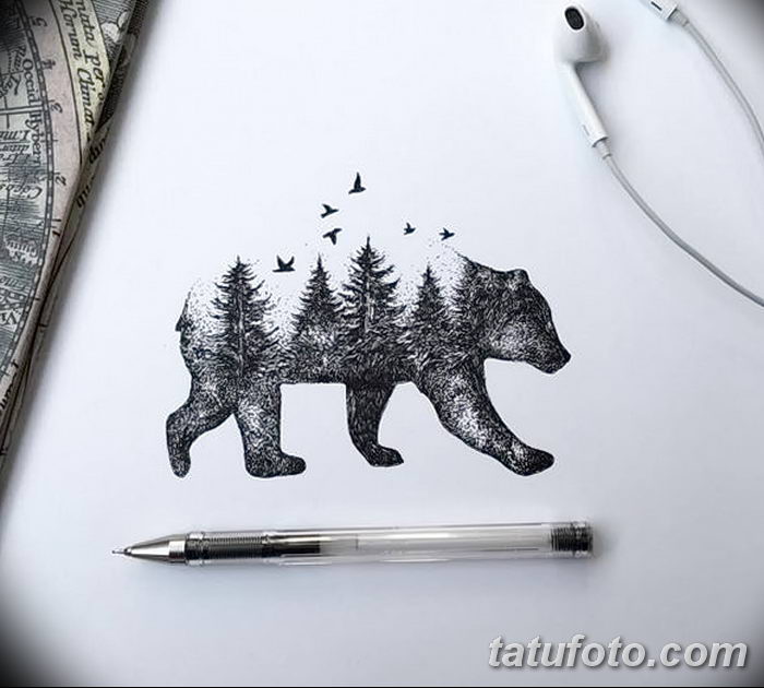 снимка Скици на татуировка смърч от 23.04.2018 №005 - Скици на татуировка смърч -