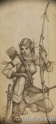 vázlat tetoválás elf 2019.07.16 №039 - vázlat tetoválás elf -