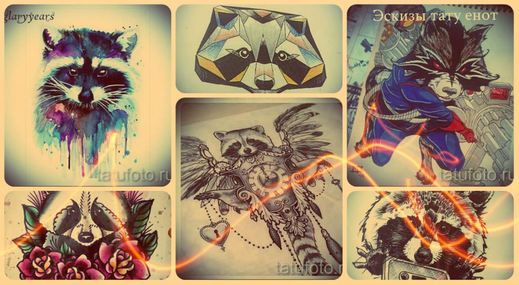 Mosómedve tetoválás minták - a legjobb rajzok mosómedve tetováláshoz