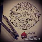 711 -es sün sün tetoválás vázlata - a minta egyedi változata, amely könnyen használható a golyós sündisznó átalakítására és tetoválására