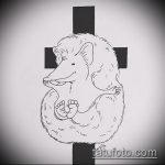 139 -es számú sündisznó tetoválás vázlata - a kép hűvös változata, amely jól használható a virágos sündisznó átalakítására és tetoválására