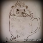 a 175 -ös sündisznó tetoválás vázlata - a kép hűvös változata, amely jól használható a sündisznó pisztoly megváltoztatására és tetoválásra