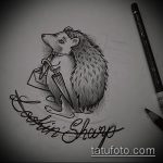 vázlat egy sündisznó tetoválásról a 704 -es számról - a kép méltó változata, amely sikeresen használható a sündisznó pisztolyos átalakítására és tetoválására