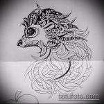 791 -es sündisznó tetoválás vázlata - a minta érdekes változata, amely jól használható a virágos sündisznó megváltoztatásához és tetováláshoz