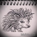 vázlat egy 268 -as sündisznó tetoválásról - a kép hűvös változata, amely könnyen használható felülvizsgálatra és tetoválásként egy virágos sündisznó alkalmazására