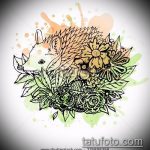 a 388 -as számú sündisznó tetoválás vázlata - a rajz hűvös változata, amely könnyen használható felülvizsgálatra és tetoválásként egy golyós sündisznó alkalmazására