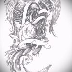 Cool Phoenix Tattoo Sketch - Exkluzív rajz, amely vázlatként használható egy tűzmadár tetováláshoz