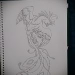 Exkluzív Phoenix Tattoo Sketch - eredeti rajz a tűz madár tetoválás vázlatához