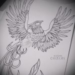Exkluzív Phoenix Tattoo Sketch - Stílusos rajz a tűz madár tetoválás vázlatához