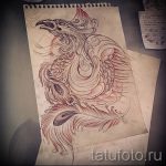 Hűvös főnix tetoválás vázlat - eredeti rajz, amely vázlatként használható a főnix tetováláshoz