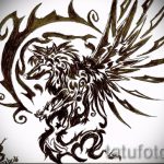 Cool Phoenix Tattoo Sketch - Exkluzív rajz, amely vázlatként használható egy főnix tetováláshoz