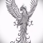 Hűvös Phoenix Tattoo Sketch - Egy gyönyörű rajz, amely vázlatként használható egy főnix tetováláshoz