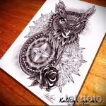 A bagoly tetoválási vázlatának egyedi változata - használható bagoly akvarell tetoválásához