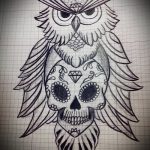 A bagoly tetoválási vázlatának eredeti változata - bagoly kéz tetoválásához használható