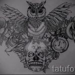 A bagoly tetoválási vázlatának eredeti változata - felhasználható egy bagoly realizmus tetoválásához