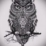 A bagoly tetoválási vázlatának hűvös változata - használható bagoly tetoválásához a hátán