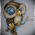 Egy bagoly tetoválási vázlatának érdekes változata - felhasználható bagolybagoly tetoválásához