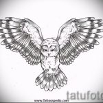 A tetoválás tisztességes változata egy bagoly vázlata - felhasználható egy bagoly tetoválásához a csuklón