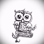A bagoly tetoválási vázlatának stílusos változata - felhasználható egy bagoly körvonalainak tetoválásához