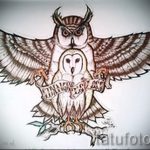 A bagoly tetoválási vázlatának hűvös változata - használható bagoly tetoválásához a mellkason