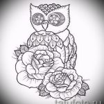 A bagoly tetoválási vázlatának egyedi változata - felhasználható bagoly tetoválásához egy lány számára