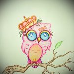 A bagoly tetoválási vázlatának stílusos változata - használható egy bagoly tetoválásához