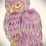 A bagoly tetoválási vázlatának érdekes változata - felhasználható bagoly és koponya tetoválásához