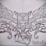 A bagoly tetoválási vázlatának hűvös változata - használható bagoly tetoválásához a lábán